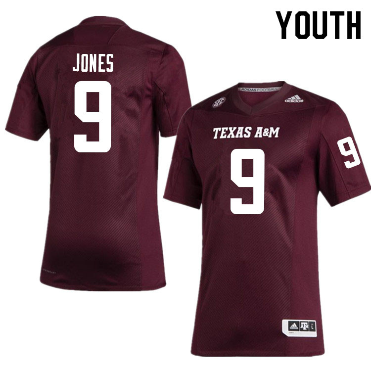 Youth #9 Hezekiah Jones Texas A&M Aggies College Football Jerseys Sale-Maroon